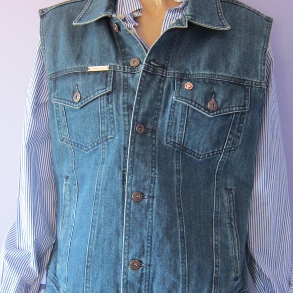 MOOSE KNUCKLES Woman's Denim Western Ranch Vest Size L - Picture 12 of 12